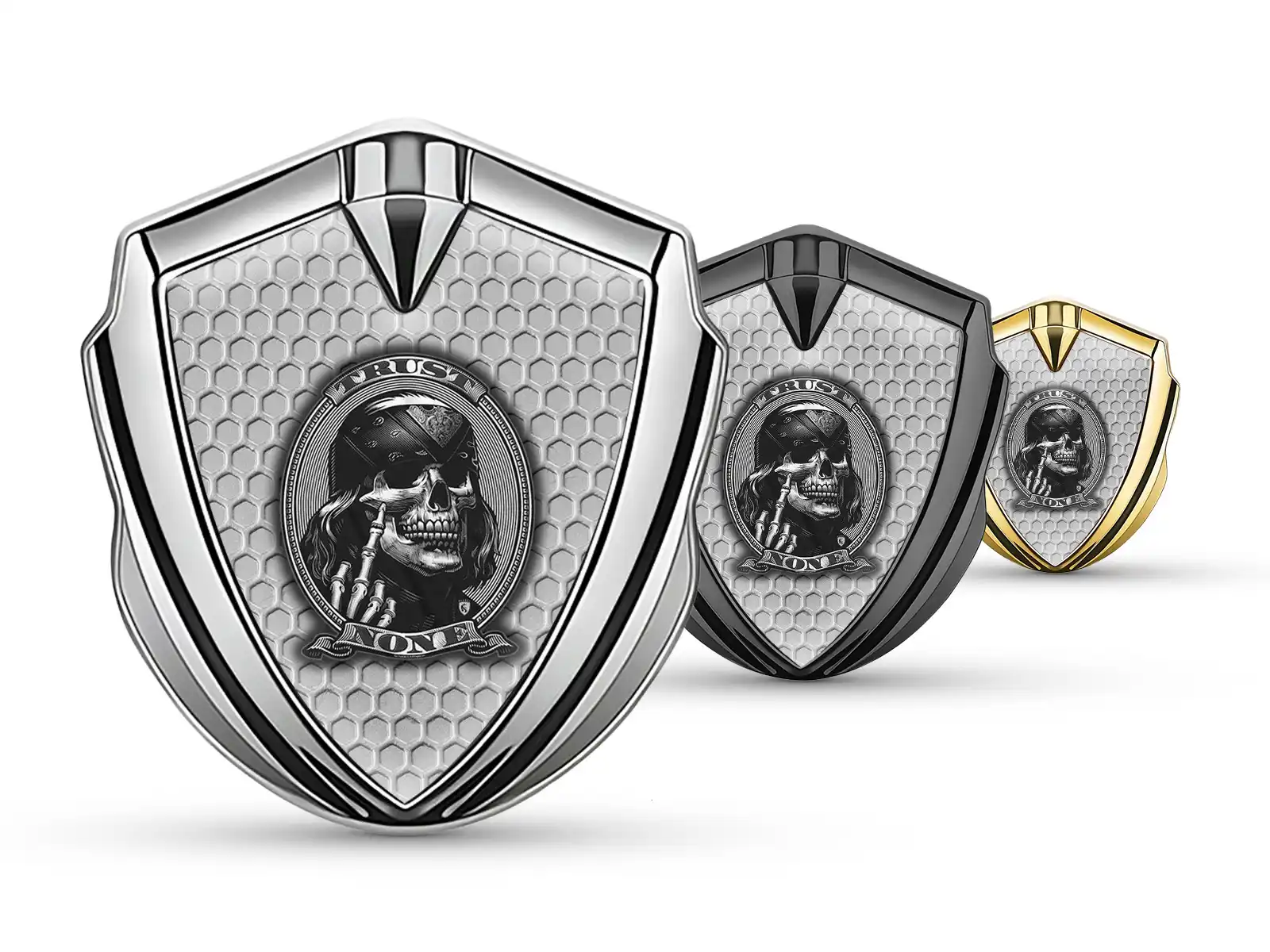 Metallico Emblema Badge Stile Minimal Universale